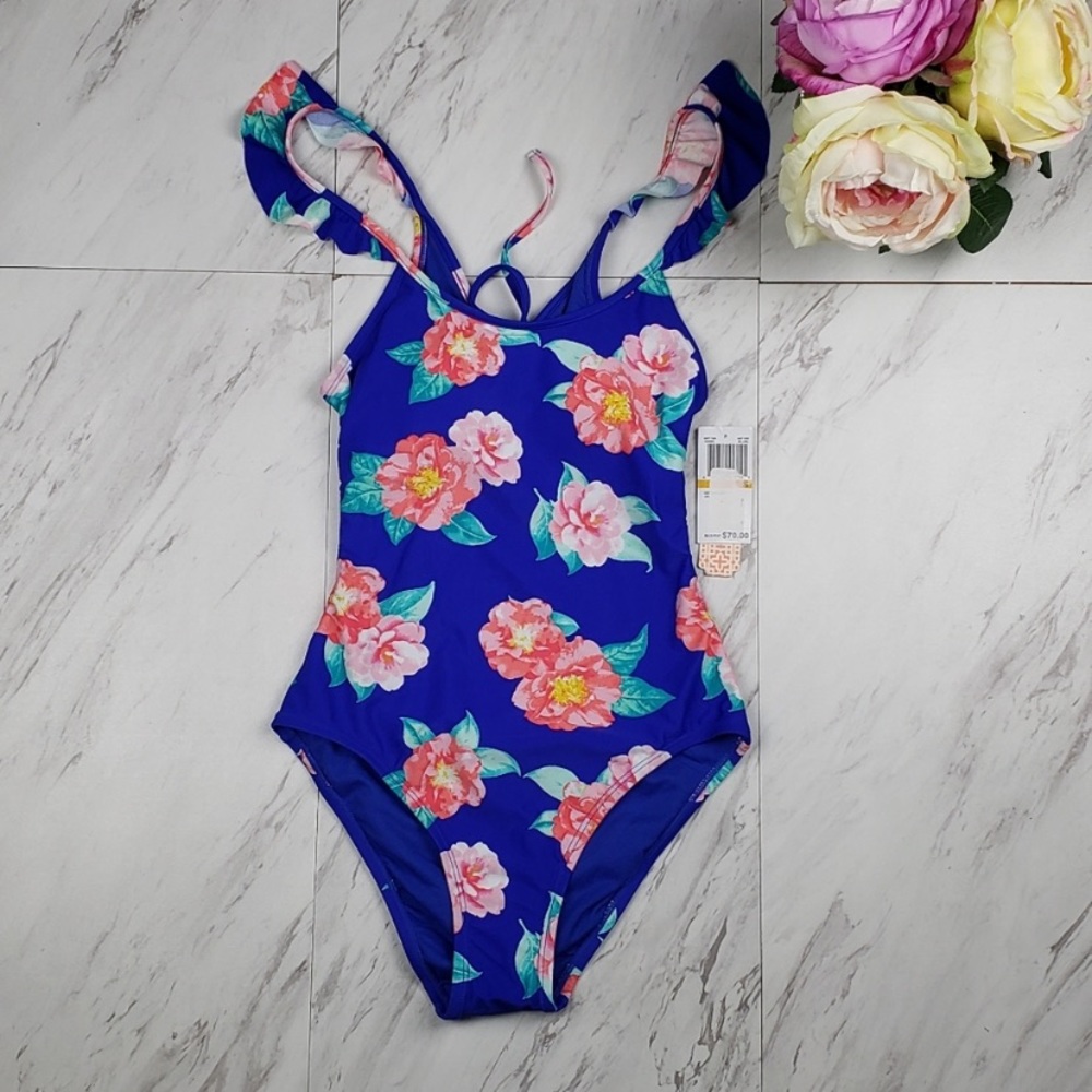 Floral Ruffle One Piece Monokini SZ L